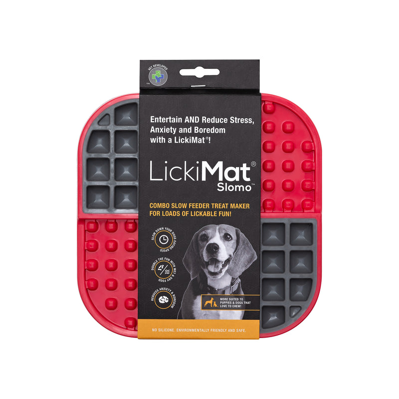 LickiMat SLOMO slow-feeding mat - red