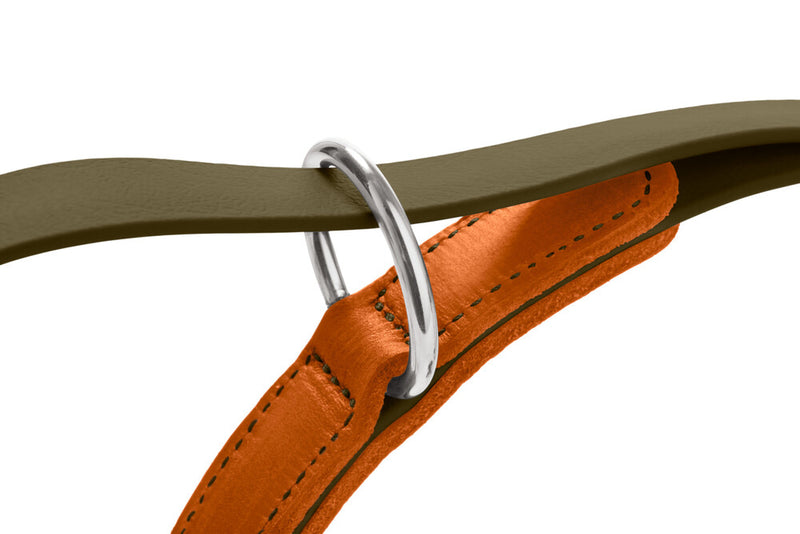 WOLMAR nastaviteľné vodítko - khaki/oranžová