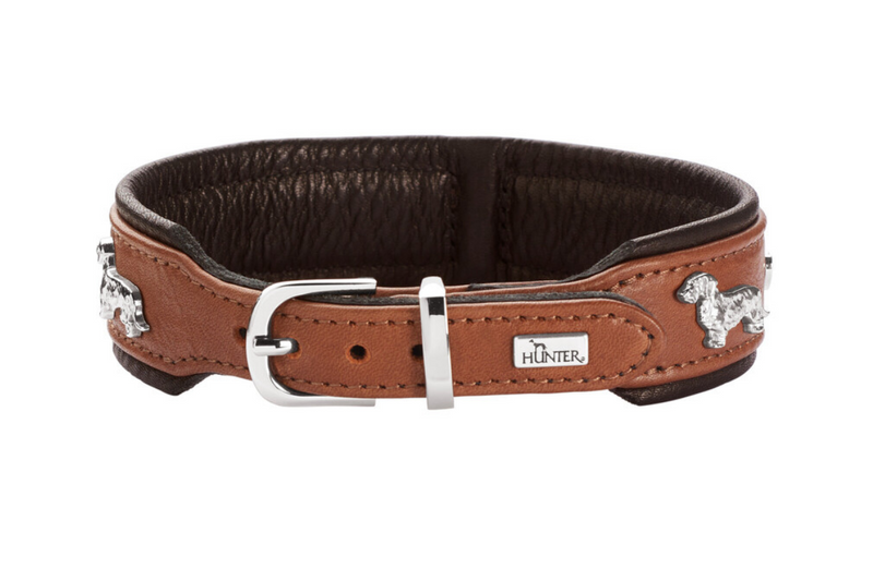 MÜNCHEN Dachshund collar - cognac/black