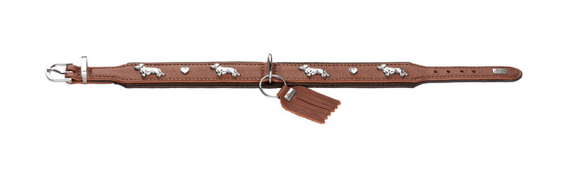 MÜNCHEN Dachshund collar - cognac/black