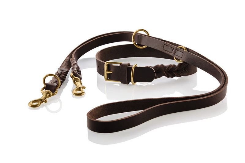 SANSIBAR SOLID adjustable leash - dark brown