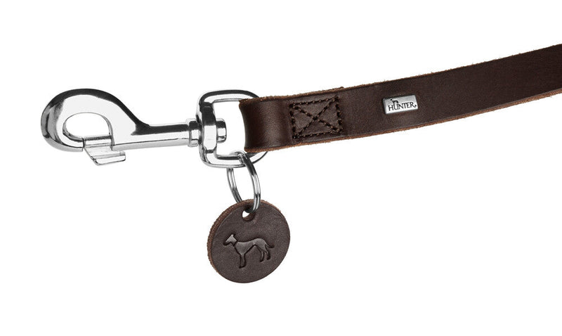 AALBORG adjustable leash with slider - dark brown