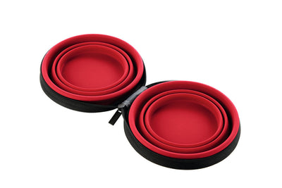 LIST double bowl with case - red