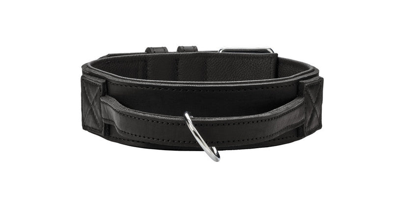 LARVIK collar with handle - black